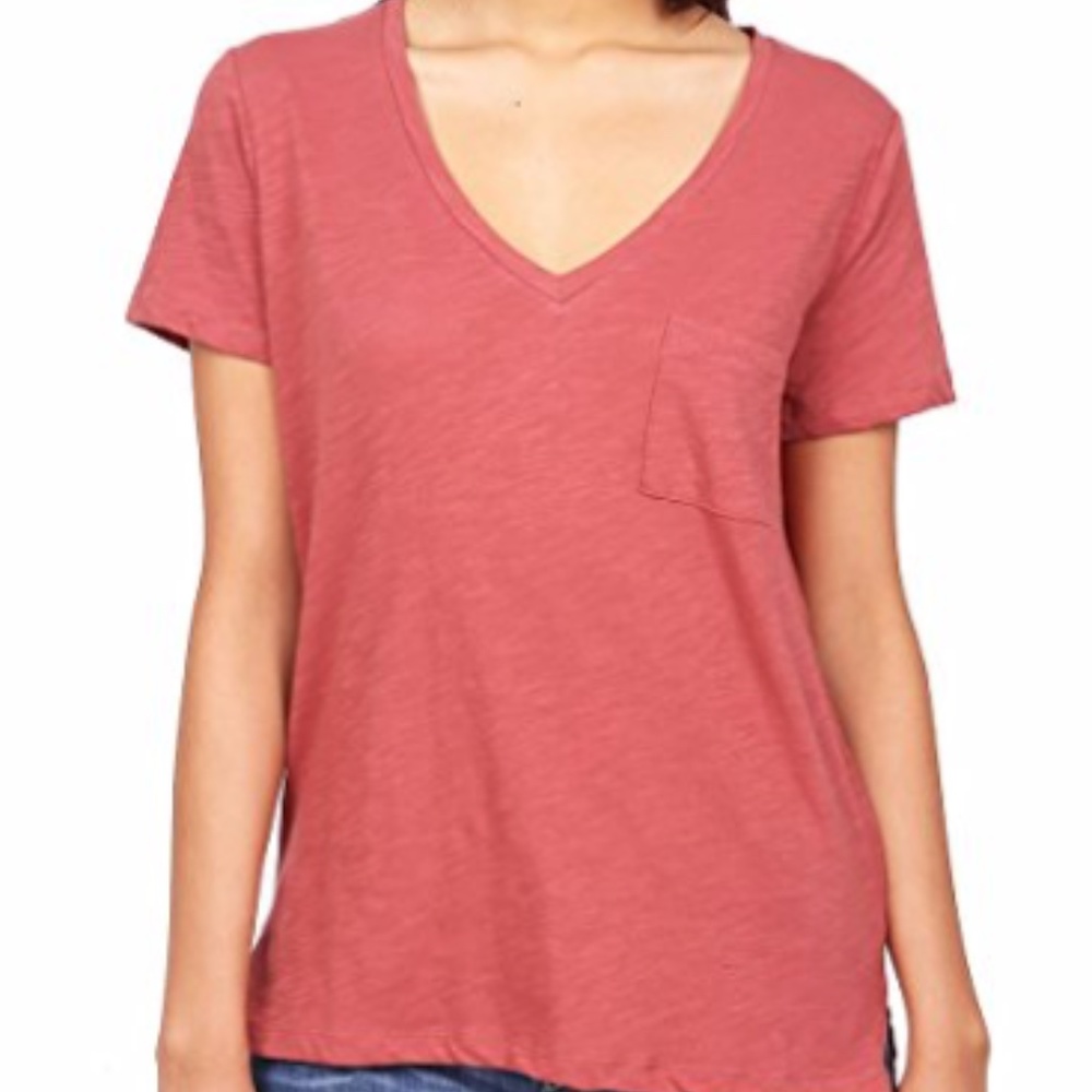 V Neck T-Shirt Brick